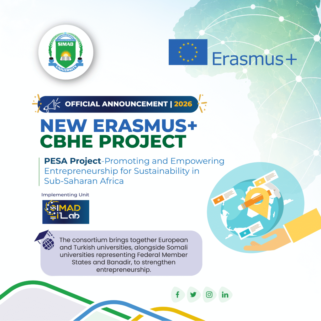 SIMAD University Secures New EU-Funded Erasmus+ CBHE Project to Strengthen Entrepreneurship Education Across Somalia